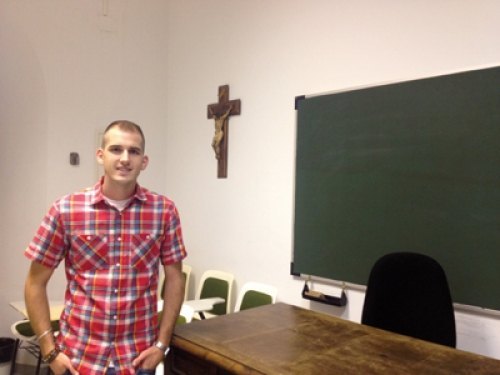 Andrés Berlanga, en el aula del ISCR San Pablo, en calle Santa María.