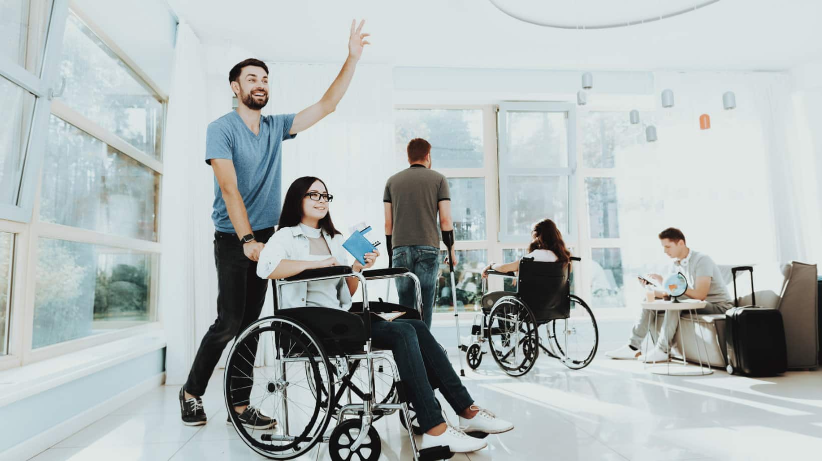 Personas discapacitadas en sillas de ruedas
