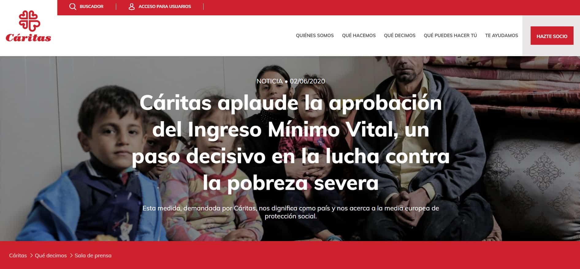 Caritas minimo vital