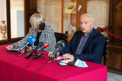 En la rueda de prensa, para presentar los actos del V Centenario.