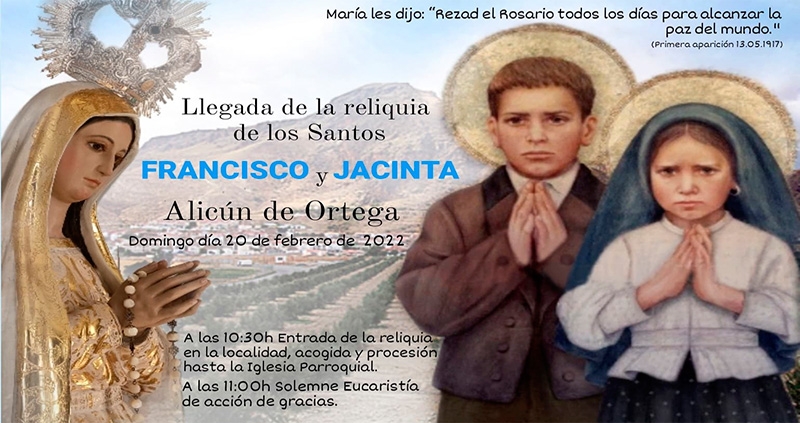 Alicún de Ortega recibe el domingo una reliquia de los pastorcillos de Fátima
