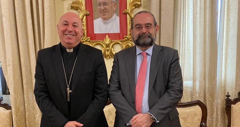 Mons. Orozco recibió al presidente de la Asociación Católica de Propagandistas, que visitó Guadix para inaugurar la Jornadas Católicos y Vida Pública