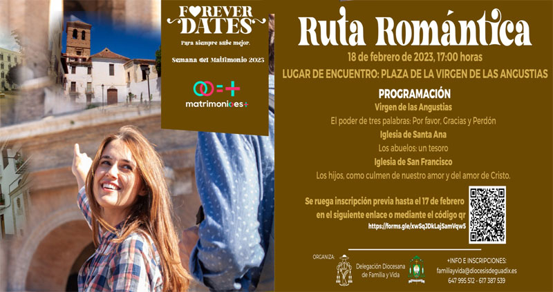 Hoy, ruta romántica para matrimonios, en Guadix, y mañana clausura de la Semana del matrimonio, en la Catedral, a las 12