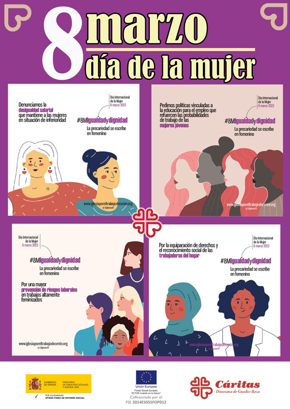 Cáritas Día de la Mujer cartel