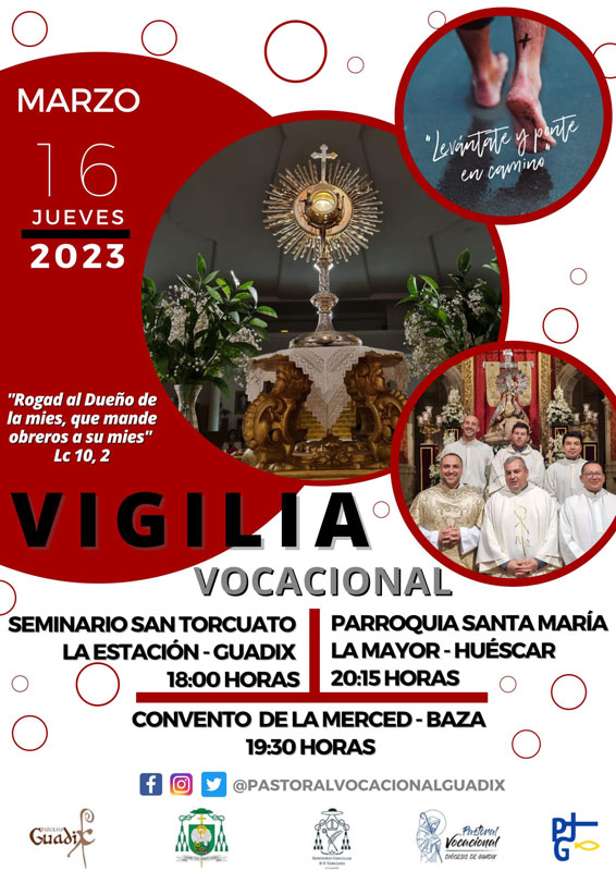 Vocaciones vigilias de oración cartel