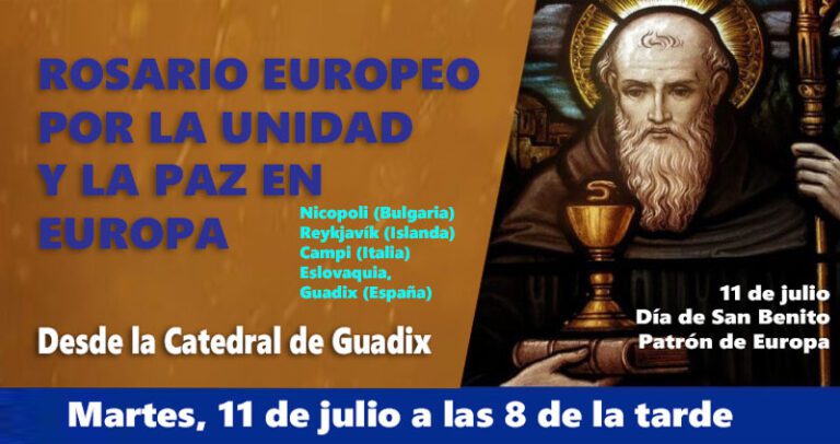 Guadix será una de las 5 diócesis europeas desde donde se rezará el Rosario europeo por la paz y la unidad en Europa