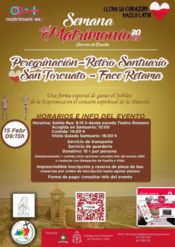 Cartel peregrinación matrimonios Face Retama 800x