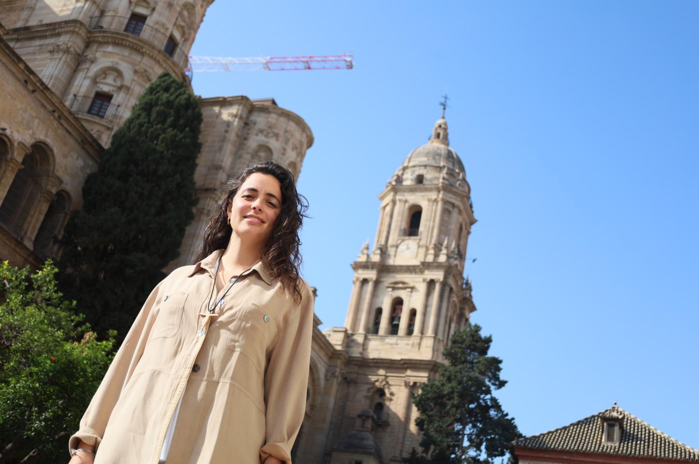 Carlota Valenzuela en su visita a Málaga