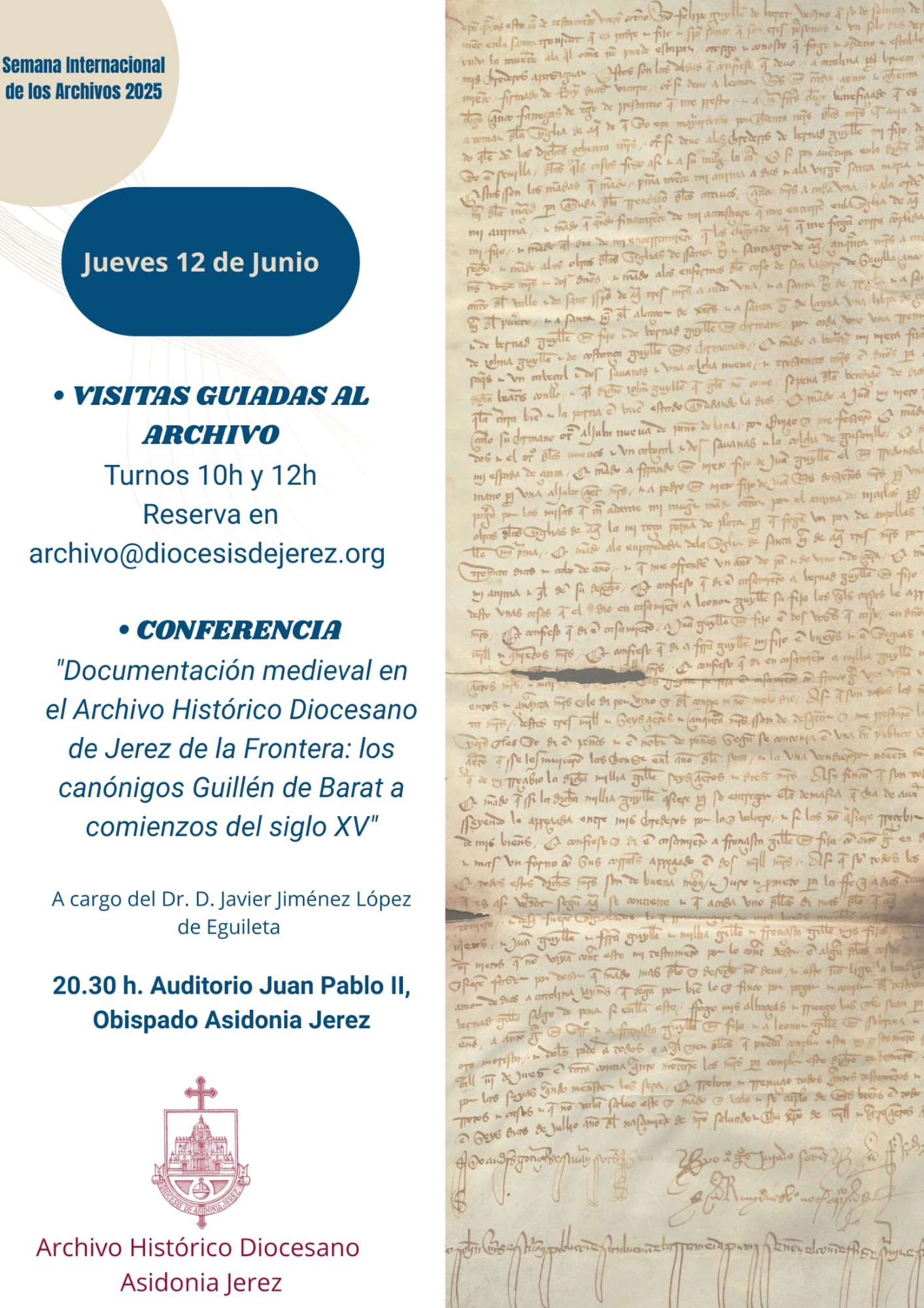 Archivo Histórico Diocesano celebra la Semana Internacional de los Archivos
