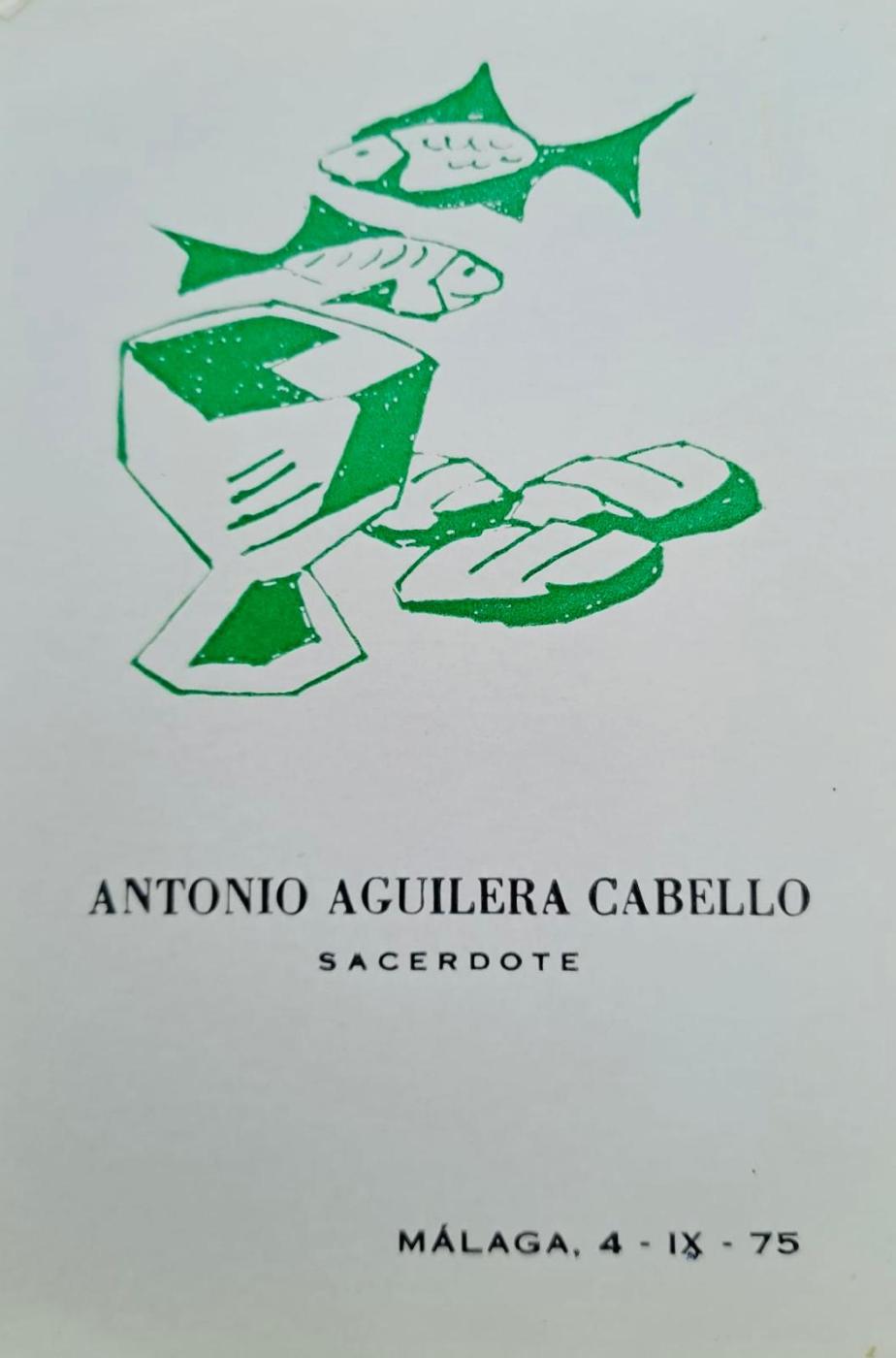 Recordatorio de la ordenación de Antonio Aguilera