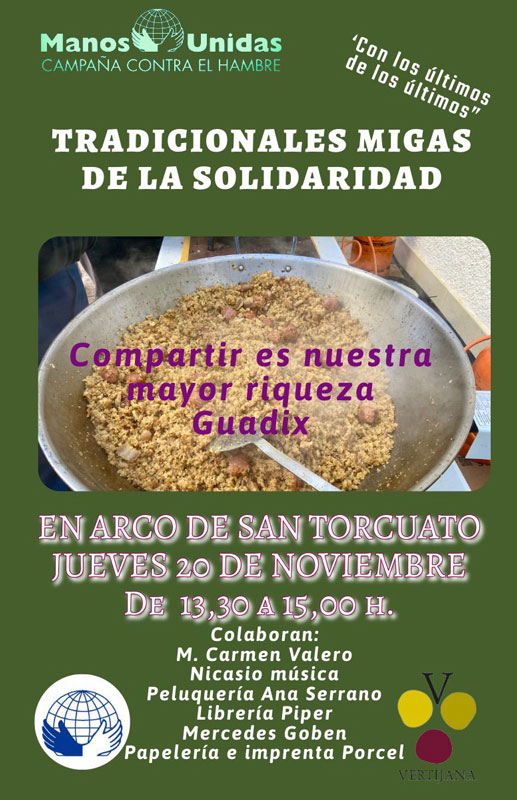 Manos Unidas Migas solidarias 20 11 25 cartel