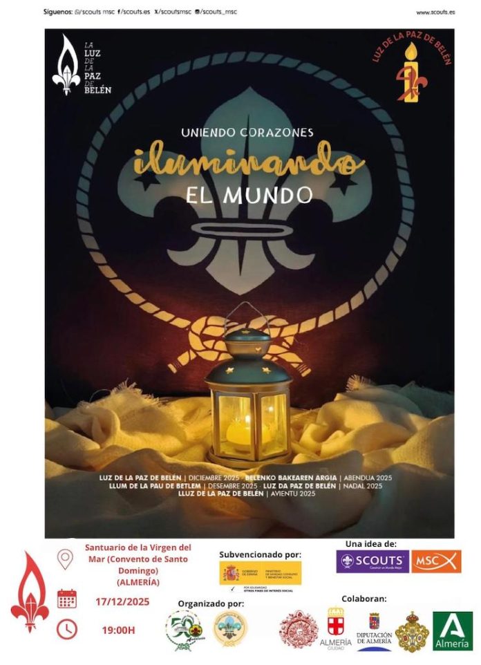 Almería acogerá la entrada de la Luz de la Paz de Belén en toda Andalucía