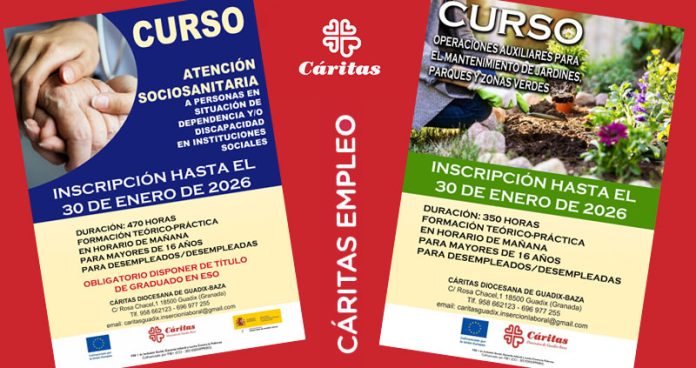 Cáritas Diocesana oferta dos cursos de formación para el empleo en Guadix