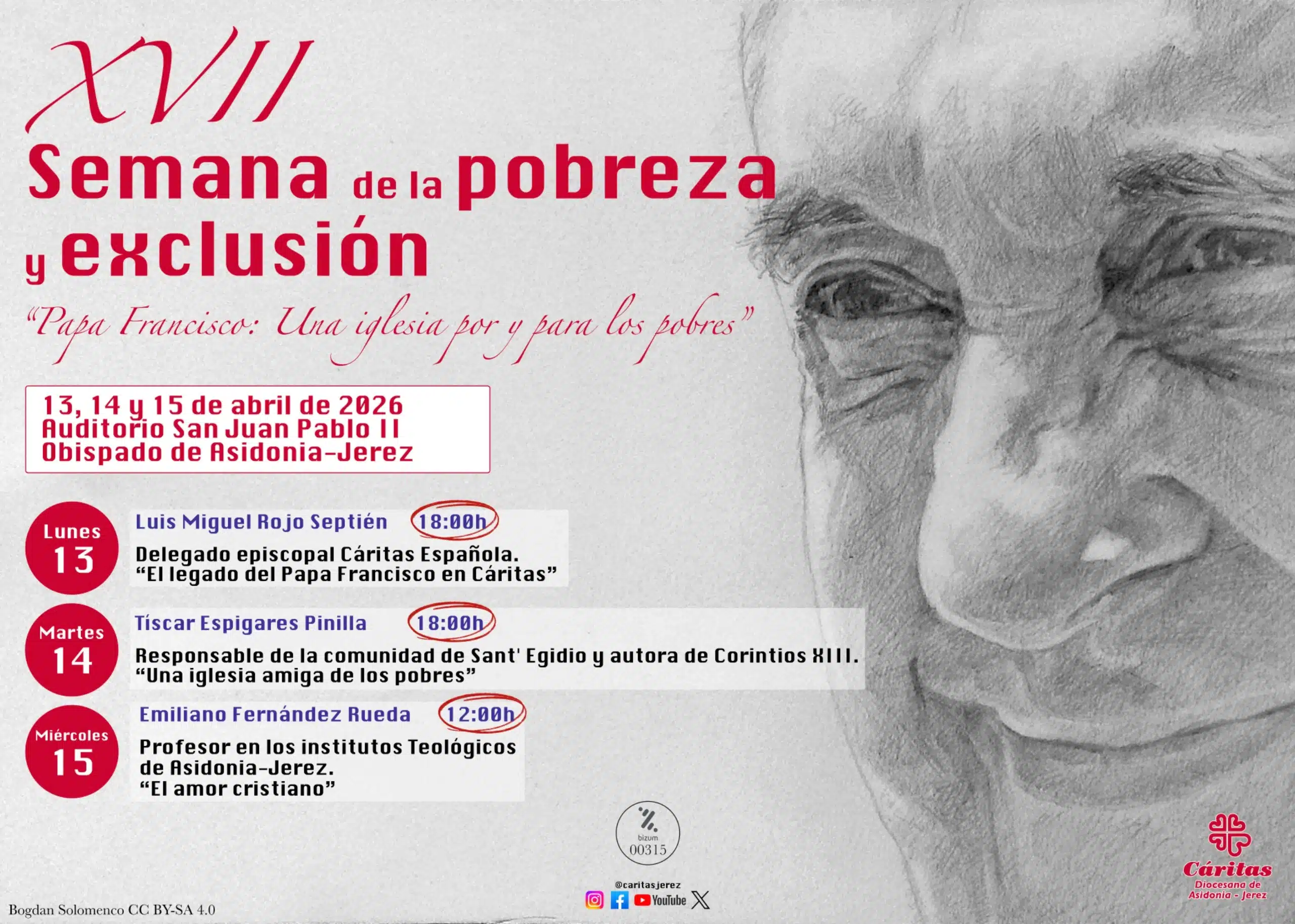 Cáritas Diocesana la XVII Semana de la Pobreza y Exclusión con el lema «Papa Francisco: Una Iglesia por y para los pobres»