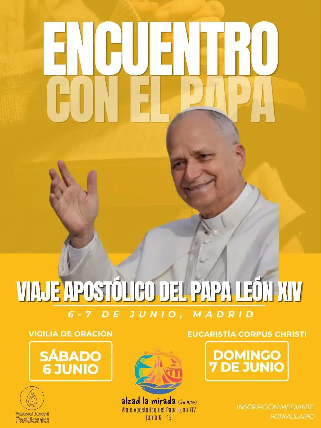 La Delegación de Pastoral Juvenil organiza una peregrinación para encontrarse con el Santo Padre en su Visita Apostólica a España