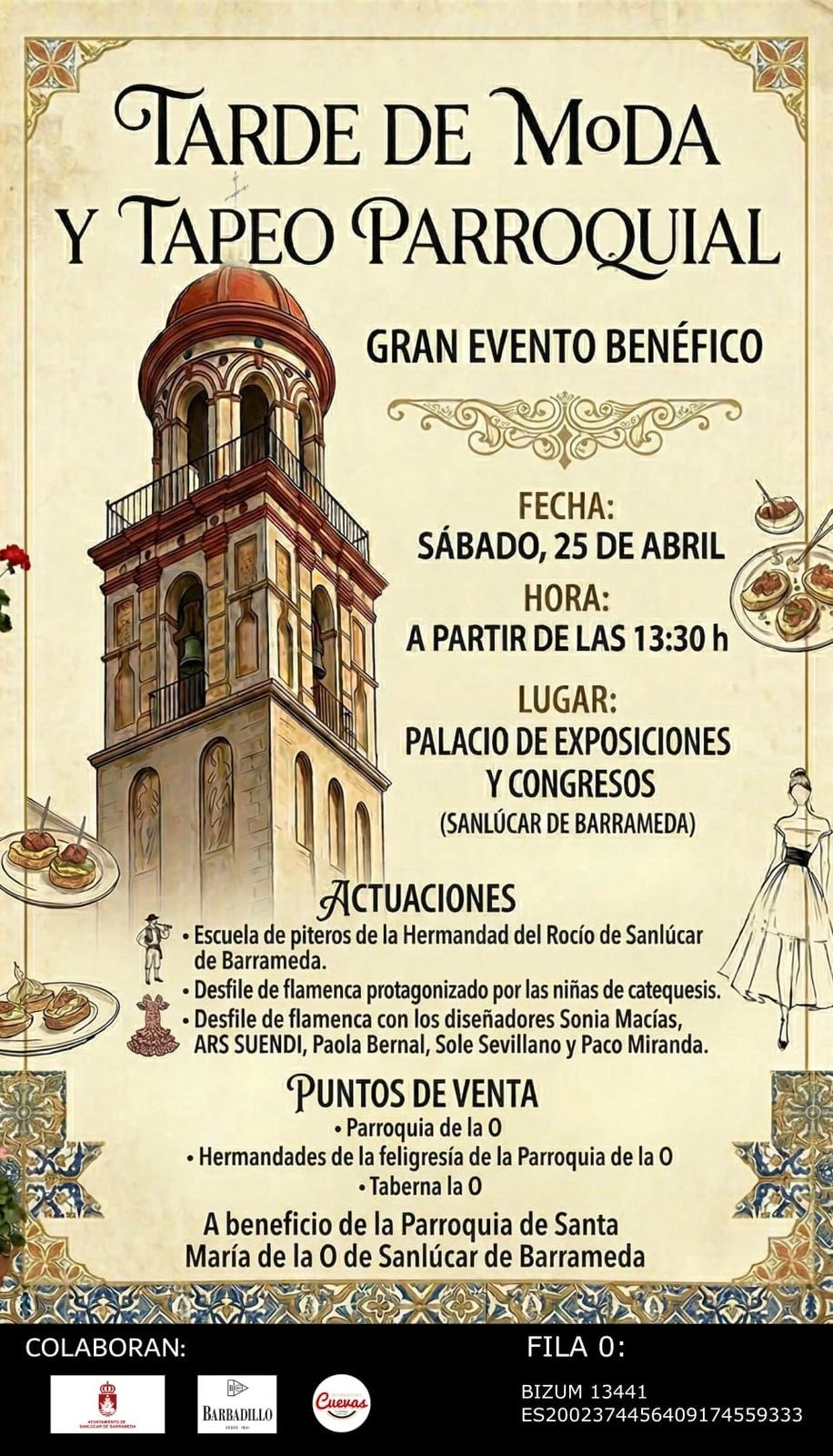 Sanlúcar acogerá una jornada solidaria de moda flamenca y convivencia parroquial a beneficio de la Parroquia de Santa María de la O