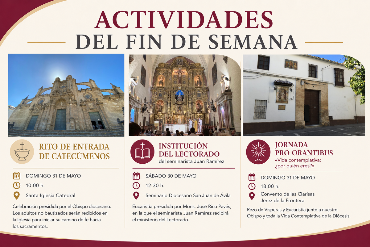 El Seminario, la Catedral y el Convento de las Clarisas centran la agenda diocesana del fin de semana