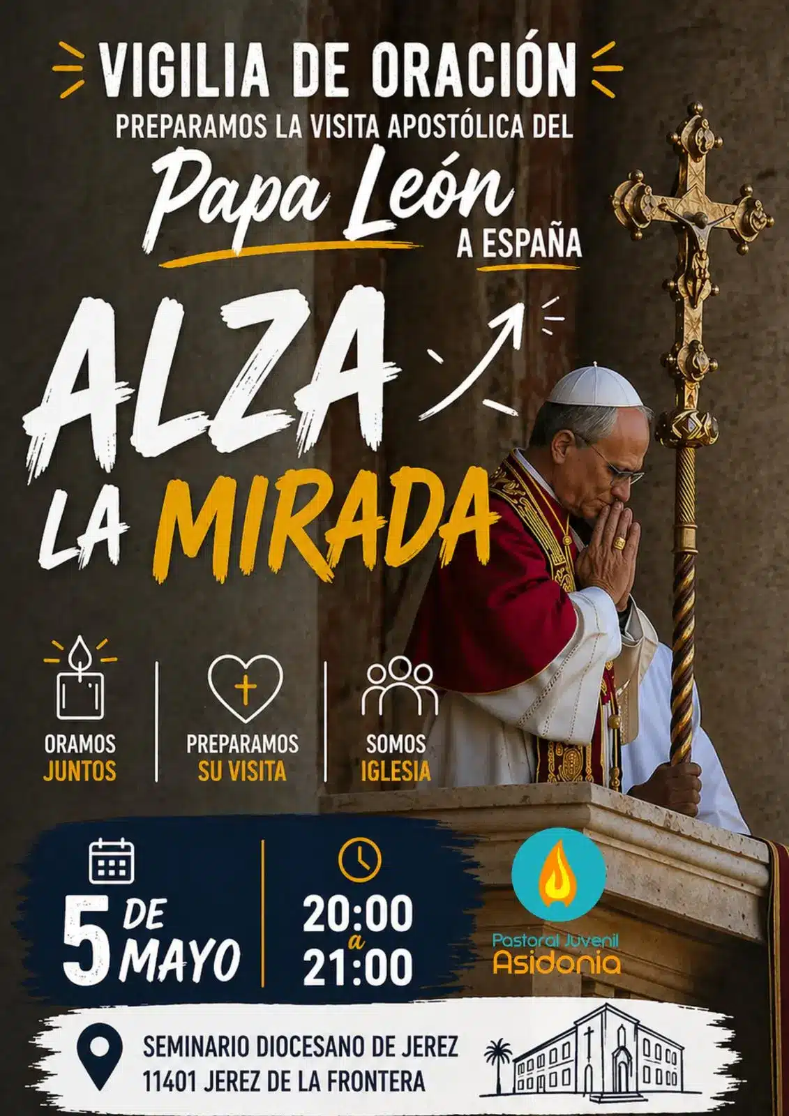 La Pastoral Juvenil convoca a los jóvenes a una vigilia de oración por la visita del Papa León XIV
