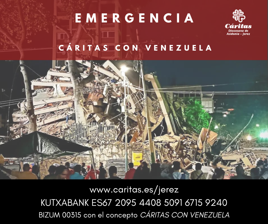 Cáritas Lanza la campaña una campaña de emergencia para recaudar fondos ante los terremotos de Venezuela