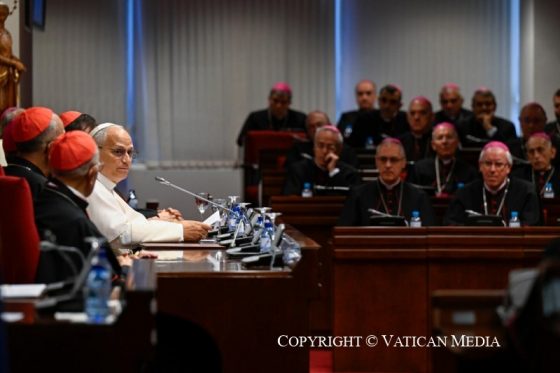 El Papa León XIV visita a los obispos españoles en la CEE (3)