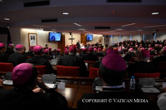 El Papa León XIV visita a los obispos españoles en la CEE (4)
