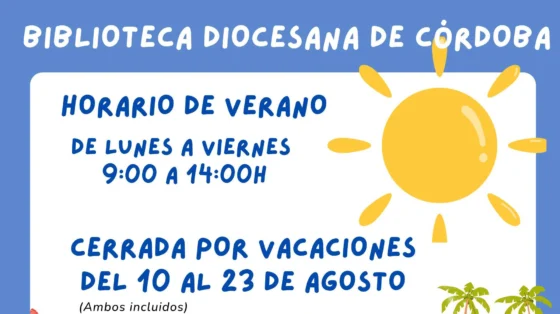 La Biblioteca Diocesana estará cerrada del 10 al 23 de agosto