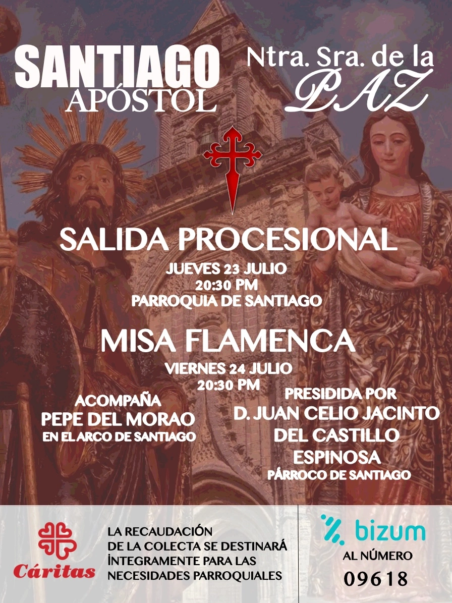 La Parroquia de Santiago celebra la festividad de su titular con una salida procesional y una Misa flamenca