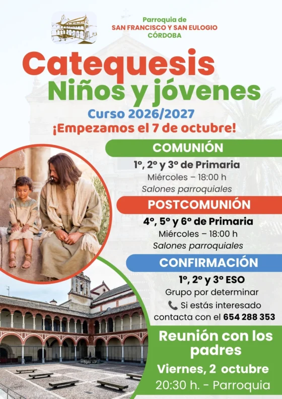 COMIENZAN LAS CATEQUESIS DE NIÑOS Y JÓVENES. CURSO 2026/2027