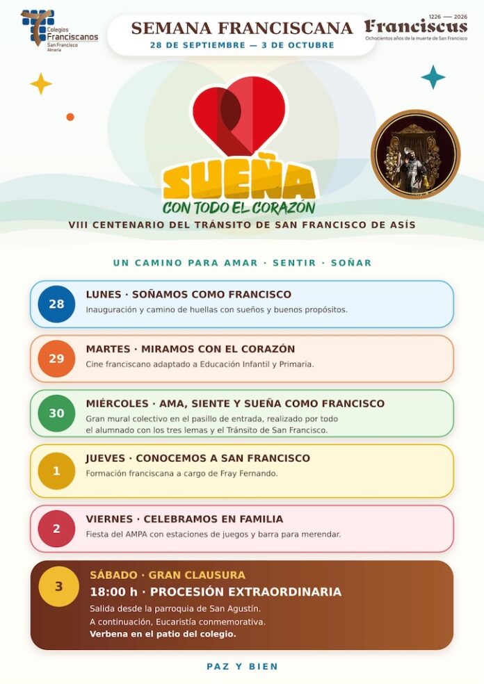 El Colegio San Francisco de Almería celebra una semana especial por el VIII Centenario del Tránsito
