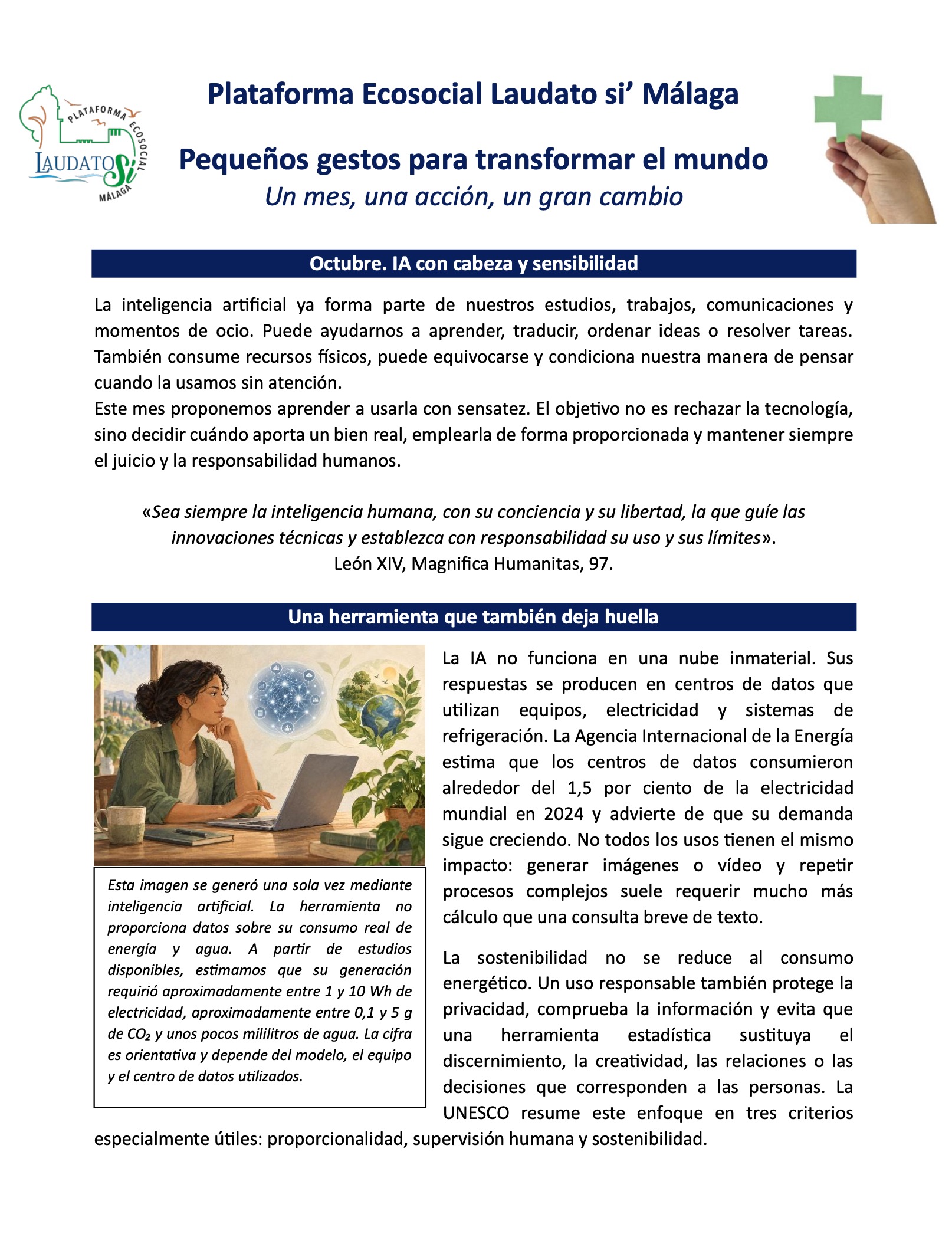 Guía para el reto de octubre 2026. Plataforma Laudato si'